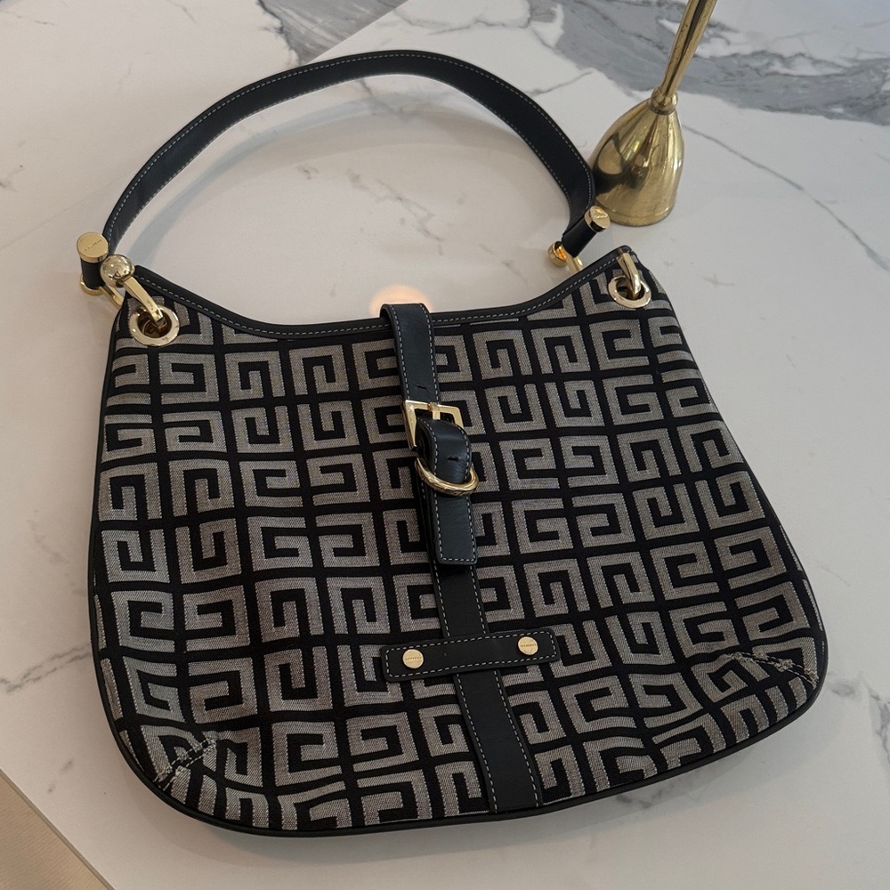 Givenchy Black and Gray Logo Clutch